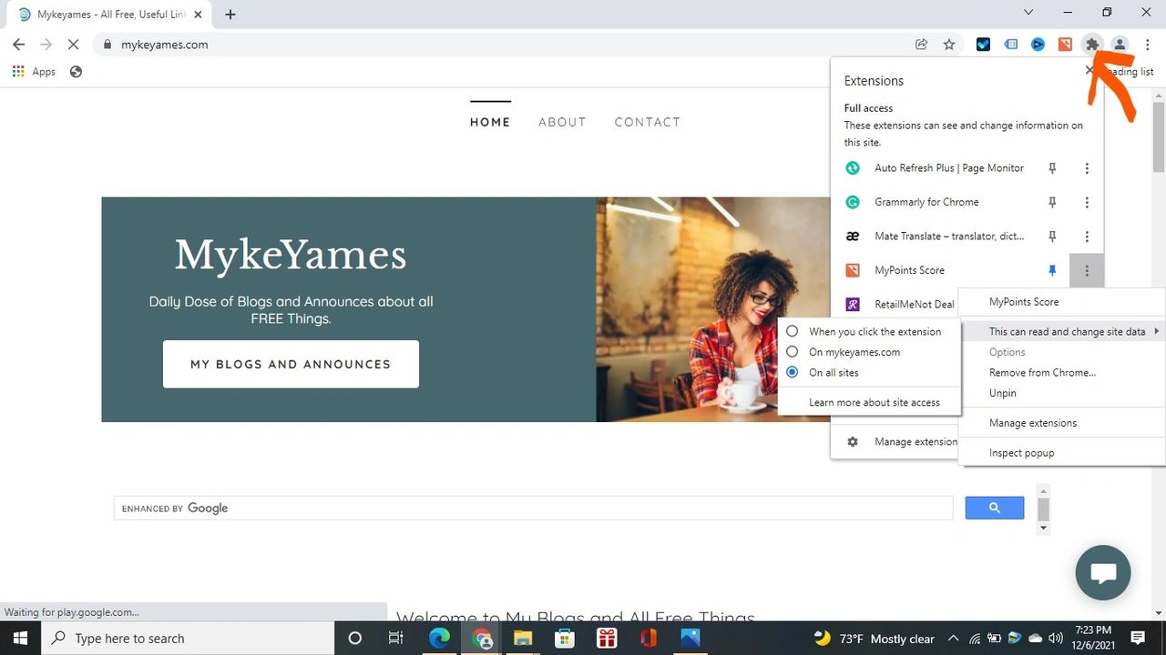 how to disable your web ..for chrome browser ala fin de 3 MykeYames